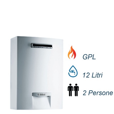 Vaillant Scaldabagno a Gas  per esterno outsideMAG 12 litri low NOx