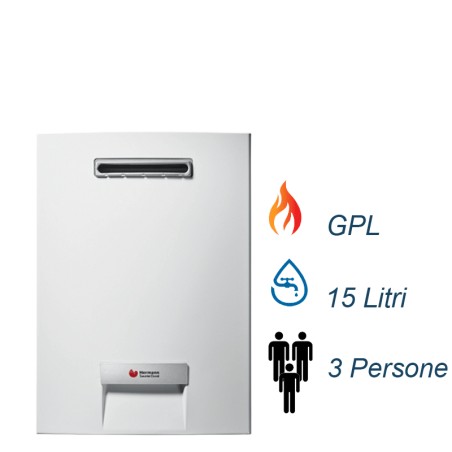 Vaillant Scaldabagno a Gas  per esterno outsideMAG 15 litri low NOx cod. MAG 1581-5 RT GPL